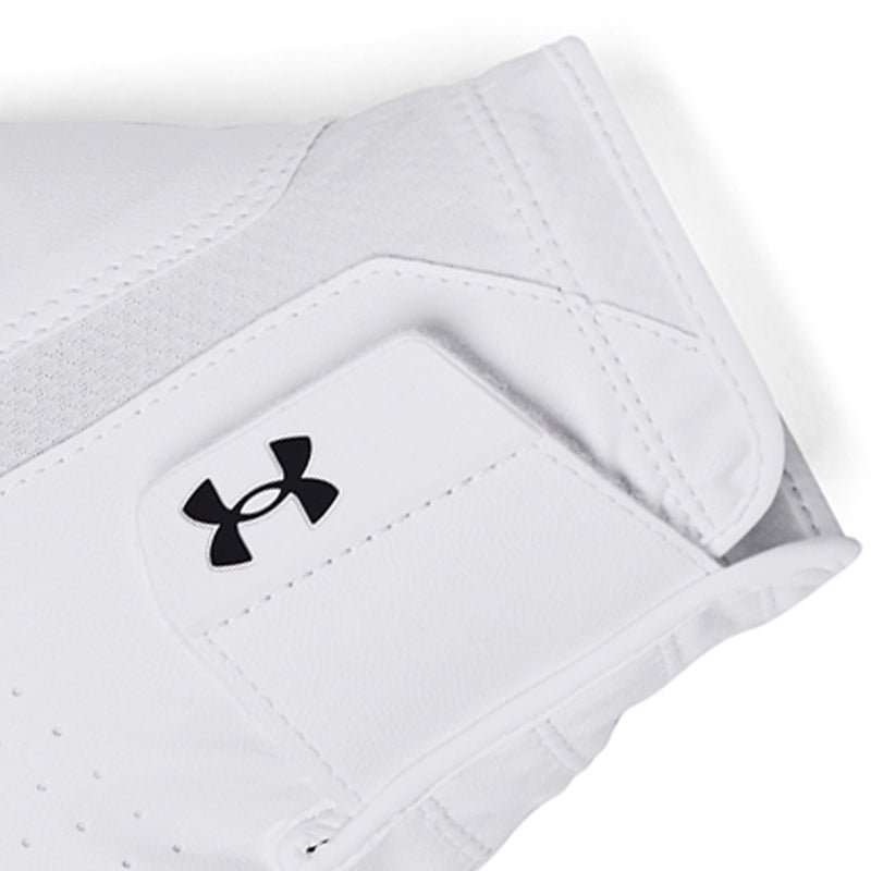 Under Armour Iso-Chill Leather Golf Glove - White/Black - 3-Pack