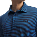 Under Armour Playoff 3.0 Stripe Polo Shirt - Midnight Navy/Aegean Blue/White