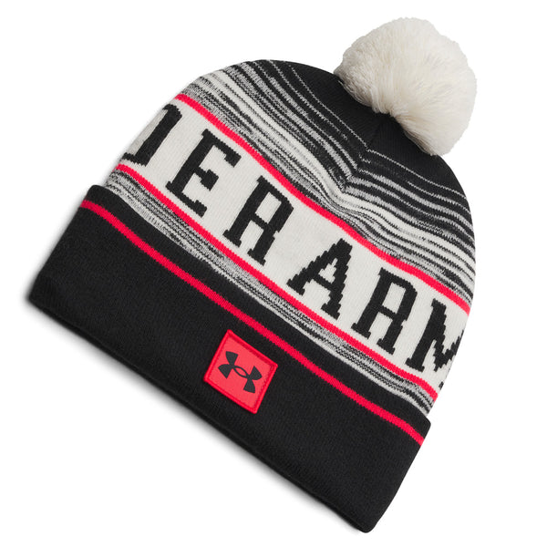 Under Armour Halftime Pom Beanie - Stone/Racer Red/Black