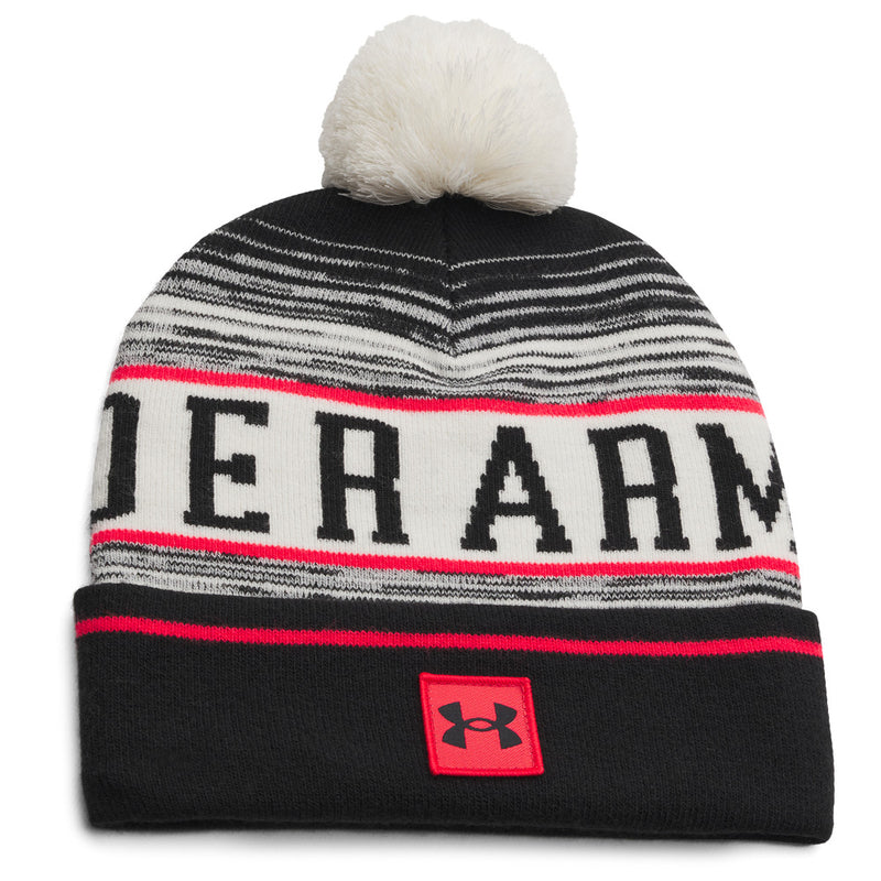 Under Armour Halftime Pom Beanie - Stone/Racer Red/Black