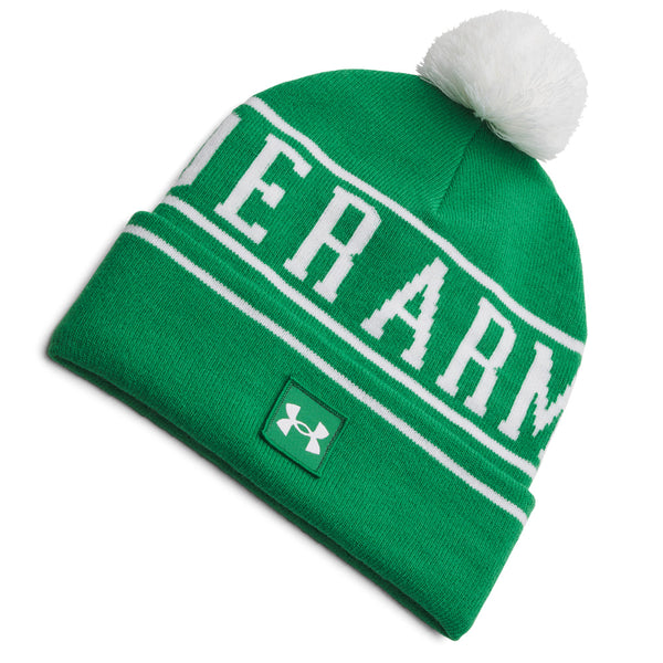 Under Armour Halftime Pom Beanie - Team Kelly Green/White/White