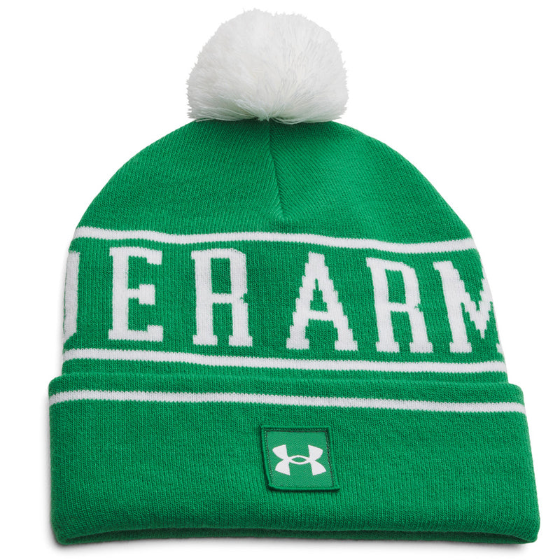 Under Armour Halftime Pom Beanie - Team Kelly Green/White/White