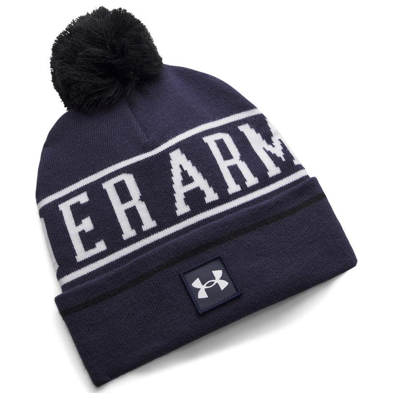 Under Armour Halftime Pom Pom Beanie - Midnight Navy/White/White