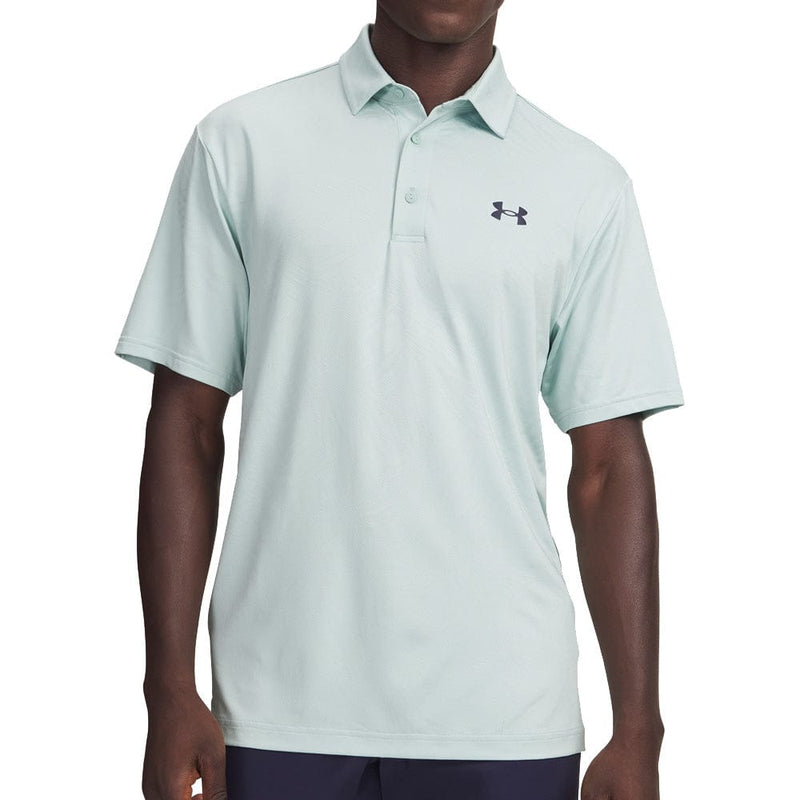 Under Armour Playoff Jacquard Polo Shirt - Enamel Blue/Illusion Green/Midnight Navy