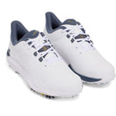 Under Armour Drive Pro Spiked Waterproof Shoes - White/Metallic Gold/Downpour Grey