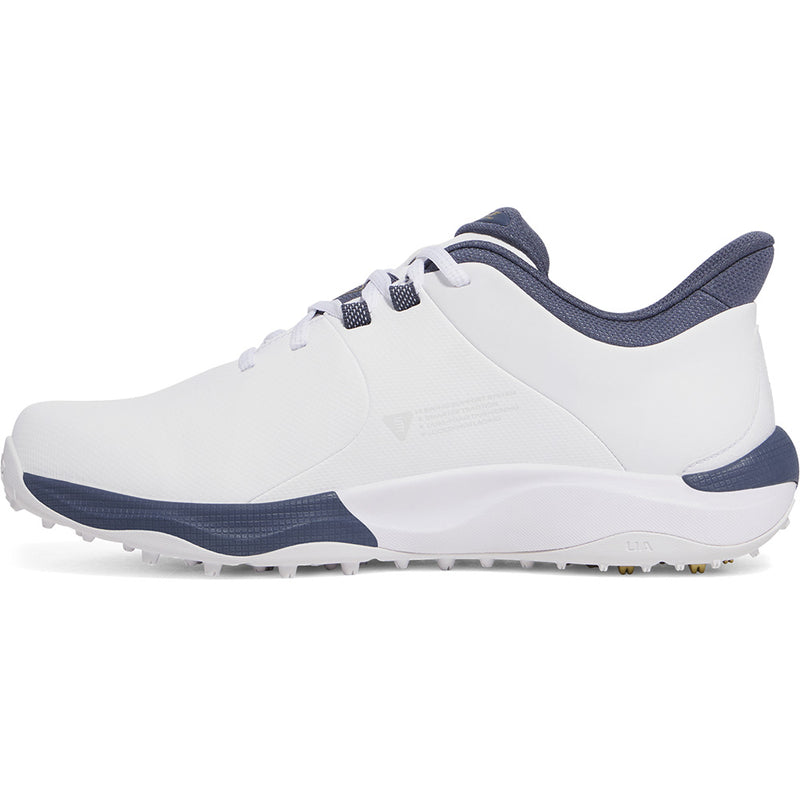 Under Armour Drive Pro Spikeless Waterproof Shoes - White/Metallic Gold/Downpour Grey