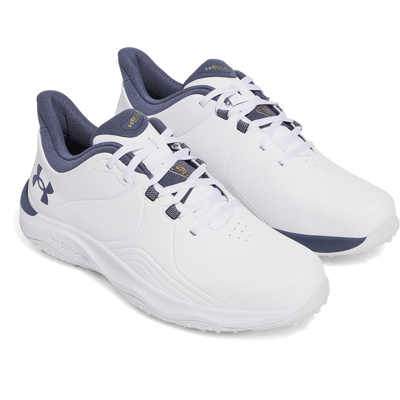 Under Armour Drive Pro Spikeless Waterproof Shoes - White/Metallic Gold/Downpour Grey
