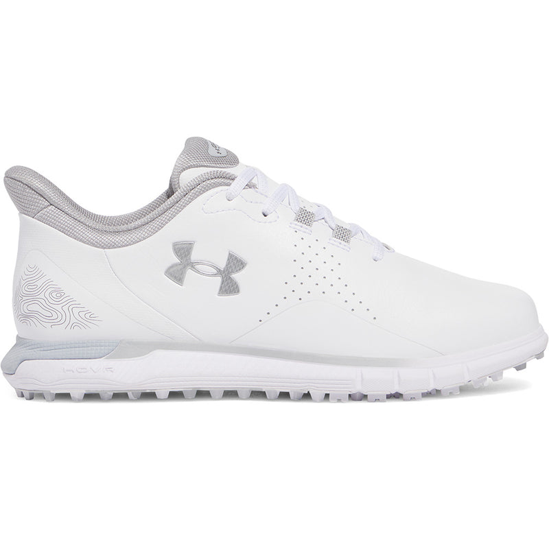 Under Armour Drive Fade Spikeless Waterproof Shoes - White/White/Metallic Silver