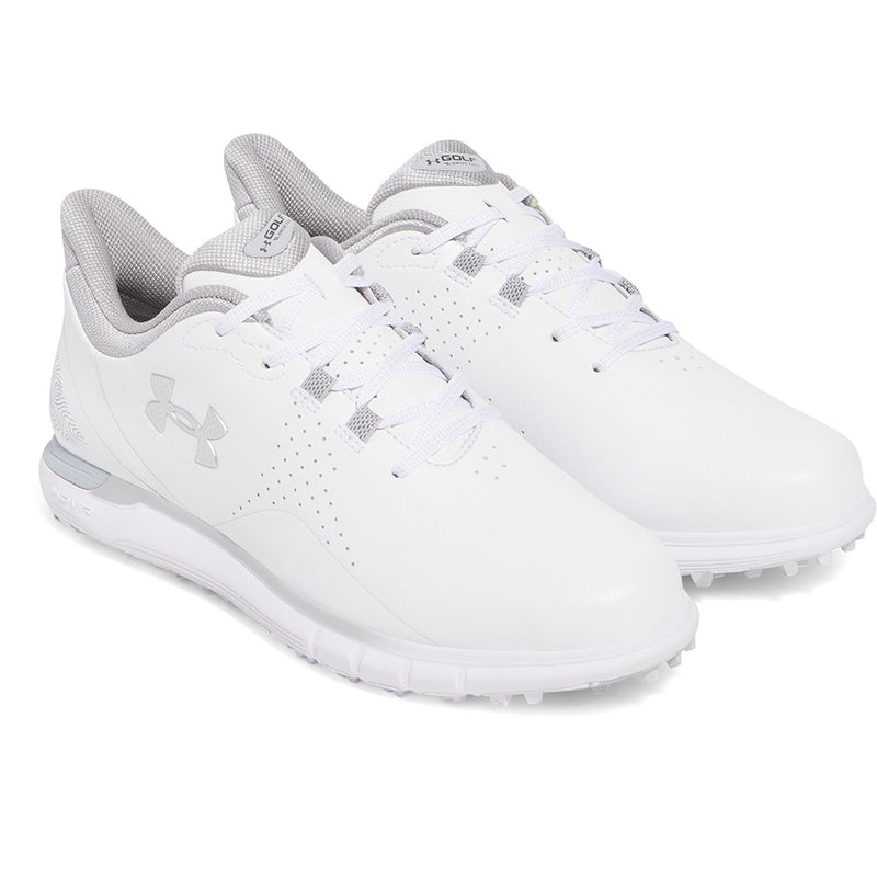 Under Armour Drive Fade Spikeless Waterproof Shoes - White/White/Metallic Silver