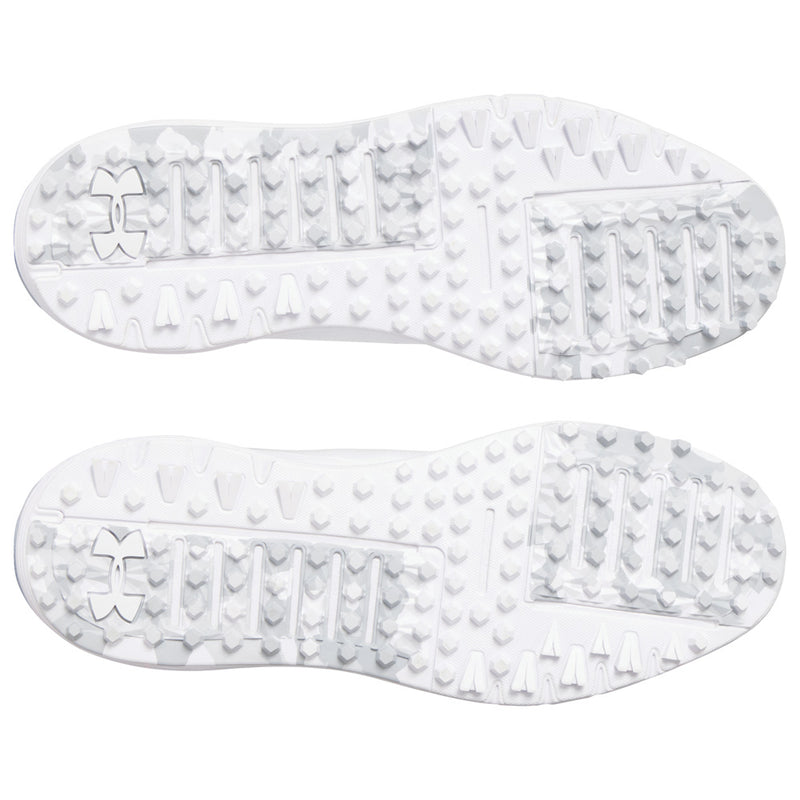 Under Armour Drive Fade Spikeless Waterproof Shoes - White/White/Metallic Silver