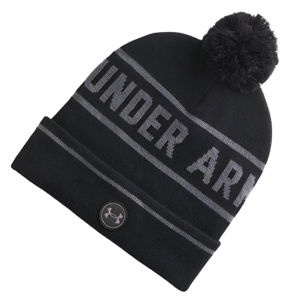 Under Armour Drive Pom Beanie - Black/Castlerock/Castlerock
