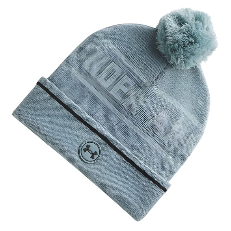Under Armour Drive Pom Beanie - Jasper Blue/Serpentine/Black