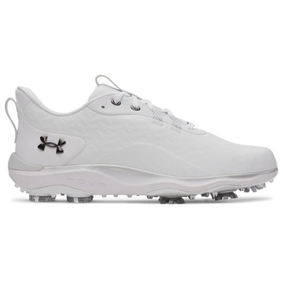 Under Armour Drive Pro Clone Waterproof Spiked Shoes - White/White/Metallic Gun Metal