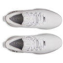 Under Armour Drive Pro Clone Waterproof Spiked Shoes - White/White/Metallic Gun Metal