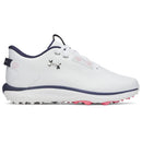 Under Armour Ladies Drive Fade 2 Waterproof Spikeless Shoes - White/White/Metallic Silver
