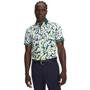 Under Armour ArmourDry Print Rib Polo Shirt - White/Campus Ivy/Campus Ivy