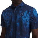 Under Armour Drive Chill Printed Polo Shirt - Aegean Blue/Midnight Navy/Mod Grey