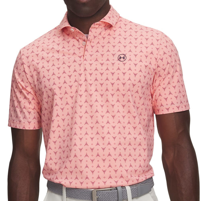 Under Armour Drive Chill Printed Polo Shirt - Posh Pink/Claret/Midnight Navy