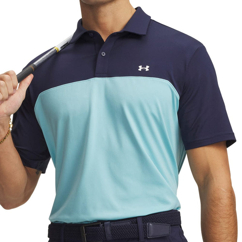 Under Armour T2G Colorblock Polo Shirt - Blue Haze/Midnight Navy/White