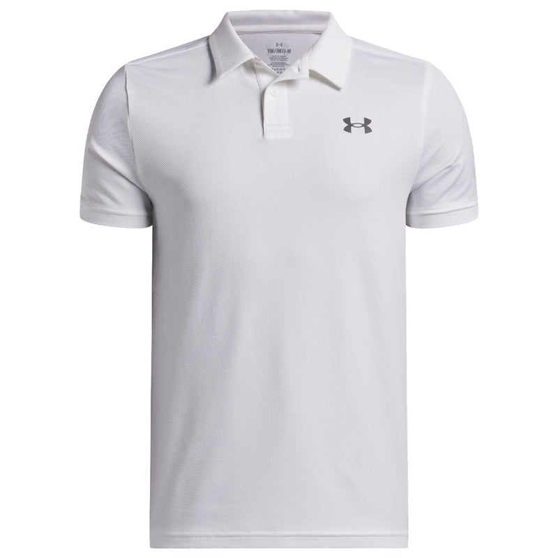 Under Armour Boys Matchplay Polo Shirt - White/Castlerock