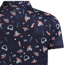 Under Armour Boys Matchplay Printed Polo Shirt - Midnight Navy/Posh Pink/Castlerock