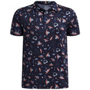 Under Armour Boys Matchplay Printed Polo Shirt - Midnight Navy/Posh Pink/Castlerock