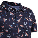 Under Armour Boys Matchplay Printed Polo Shirt - Midnight Navy/Posh Pink/Castlerock