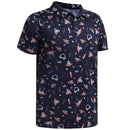 Under Armour Boys Matchplay Printed Polo Shirt - Midnight Navy/Posh Pink/Castlerock