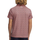 Under Armour Boys Matchplay Printed Polo Shirt - Posh Pink/Midnight Navy/White