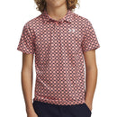Under Armour Boys Matchplay Printed Polo Shirt - Posh Pink/Midnight Navy/White