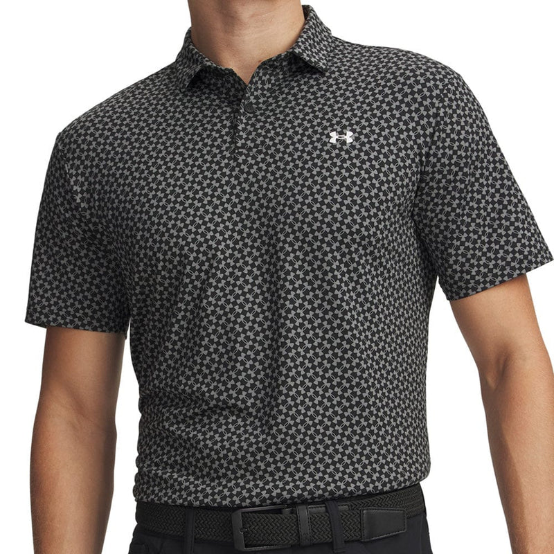 Under Armour T2G Printed Polo Shirt - Black/Clay Green/White
