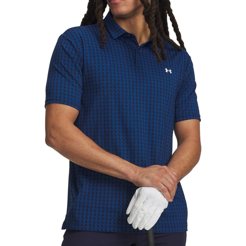 Under Armour T2G Printed Polo Shirt - Midnight Navy/Varsity Blue/White