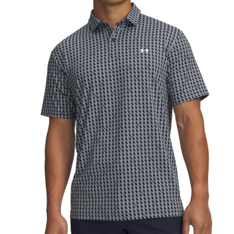 Under Armour T2G Printed Polo Shirt - Midnight Navy/Enamel Blue/White