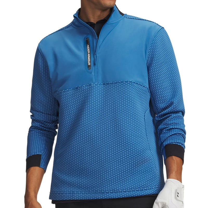 Under Armour Drive Pro Hybrid 1/2 Zip Pullover - Aegean Blue/White