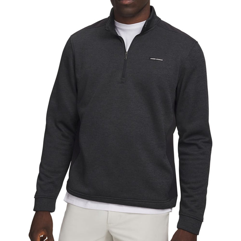 Under Armour Sweater Fleece Hybrid 1/2 Zip Pullover - Black/Black