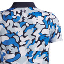 Under Armour Boys' Matchplay Printed Junior Polo Shirt - Midnight Navy/Blue Atlantis/White