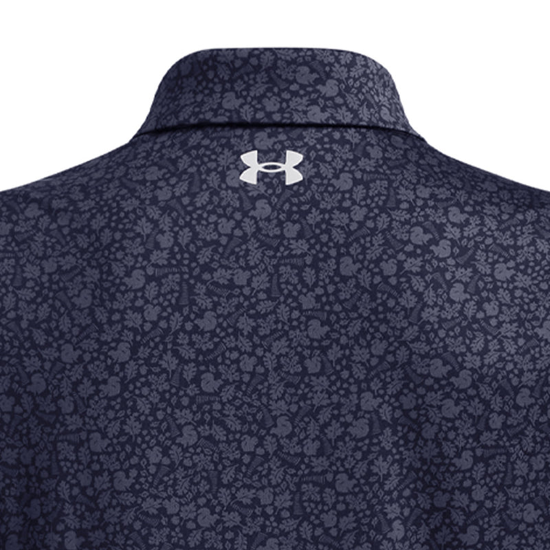 Under Armour Boys' Playoff Printed Polo - Midnight Navy/Halo Gray