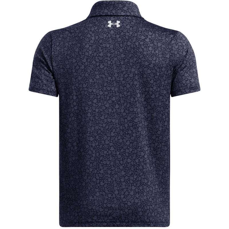 Under Armour Boys' Playoff Printed Polo - Midnight Navy/Halo Gray