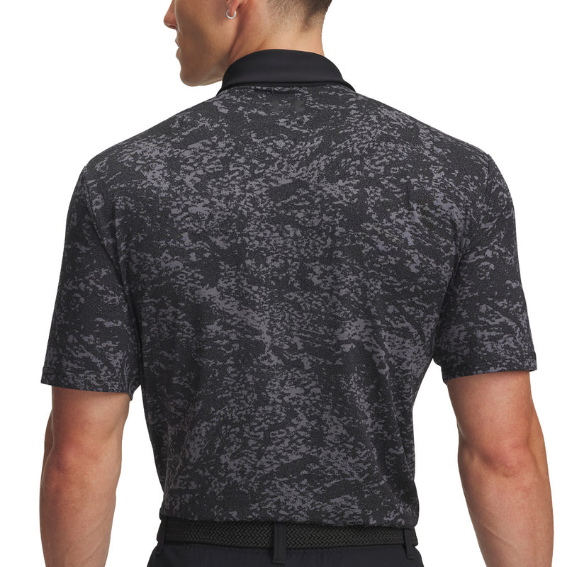 Under Armour Playoff 3.0 Printed Polo Shirt - Black/Castlerock/Black