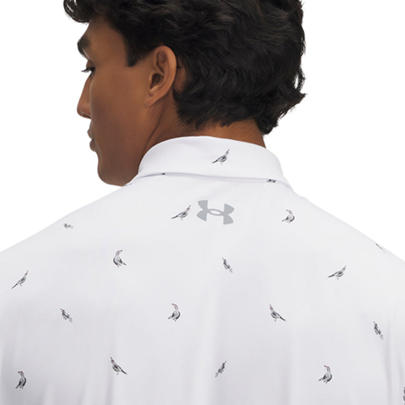 Under Armour Playoff 3.0 Printed Polo Shirt - White/Steel/Quails