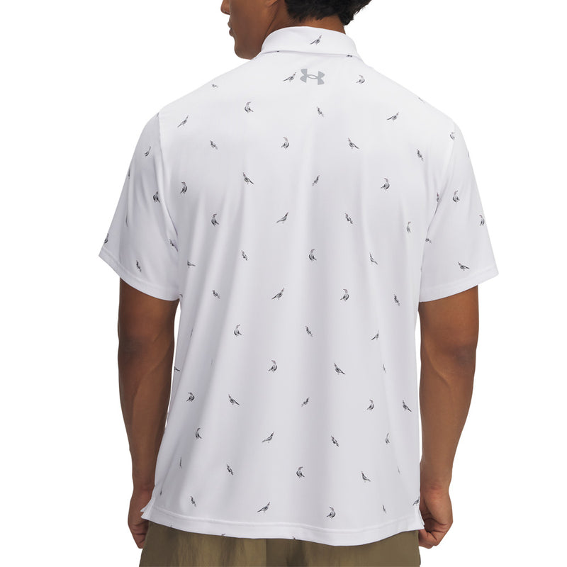 Under Armour Playoff 3.0 Printed Polo Shirt - White/Steel/Quails