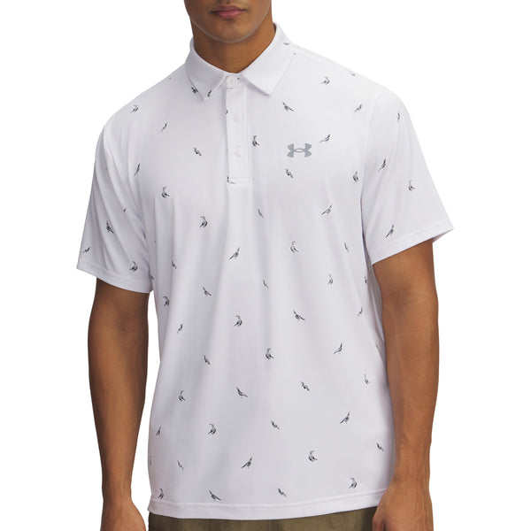 Under Armour Playoff 3.0 Printed Polo Shirt - White/Steel/Quails