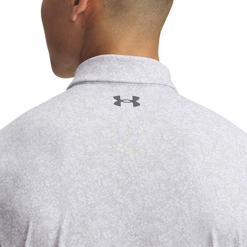 Under Armour Playoff 3.0 Printed Polo Shirt - White/Halo Gray/Castlerock