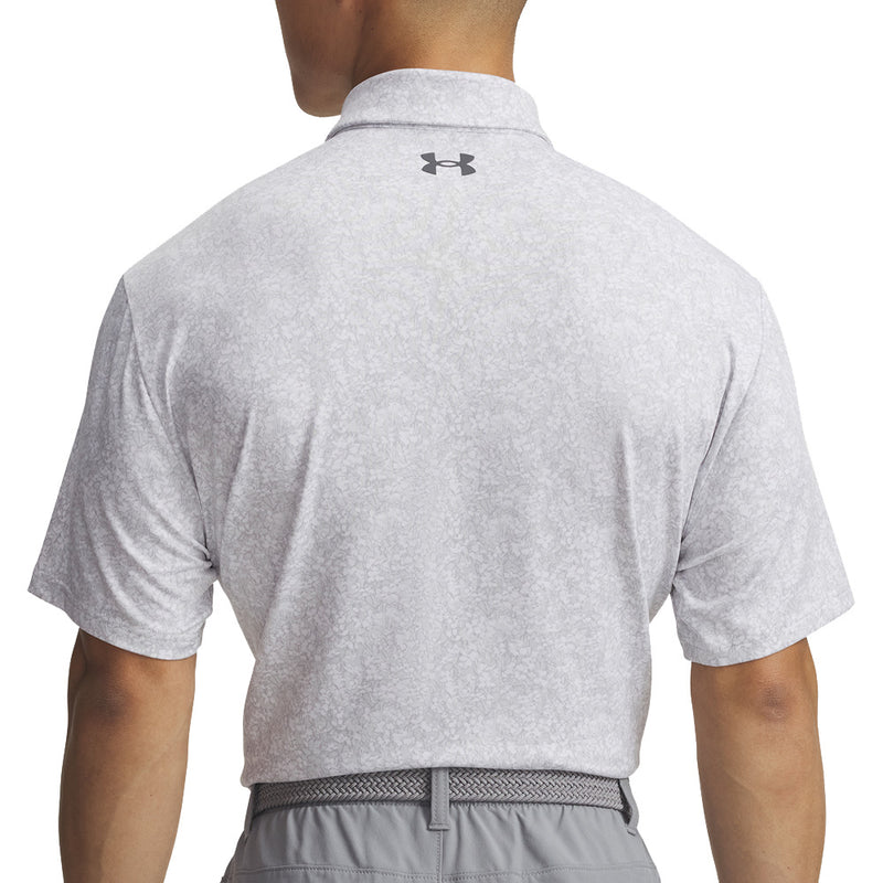 Under Armour Playoff 3.0 Printed Polo Shirt - White/Halo Gray/Castlerock