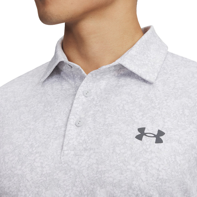 Under Armour Playoff 3.0 Printed Polo Shirt - White/Halo Gray/Castlerock