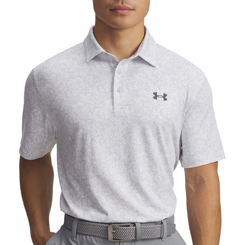 Under Armour Playoff 3.0 Printed Polo Shirt - White/Halo Gray/Castlerock