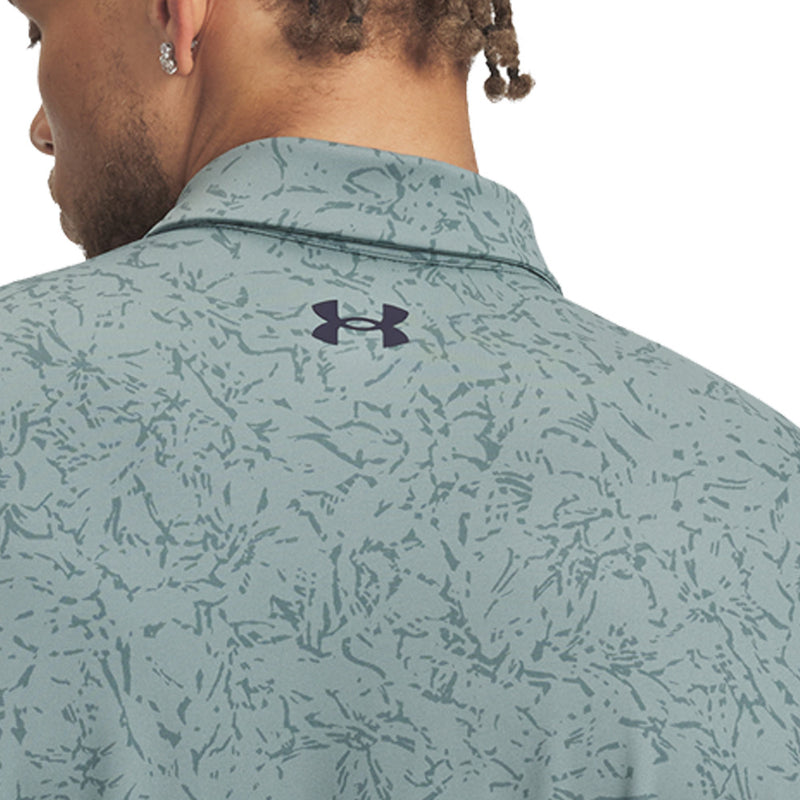 Under Armour Playoff 3.0 Printed Polo Shirt - Serpentine/Jasper Blue/Midnight Navy