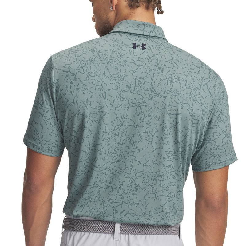 Under Armour Playoff 3.0 Printed Polo Shirt - Serpentine/Jasper Blue/Midnight Navy