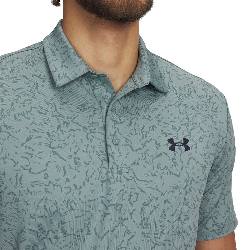 Under Armour Playoff 3.0 Printed Polo Shirt - Serpentine/Jasper Blue/Midnight Navy
