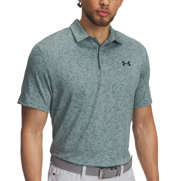 Under Armour Playoff 3.0 Printed Polo Shirt - Serpentine/Jasper Blue/Midnight Navy
